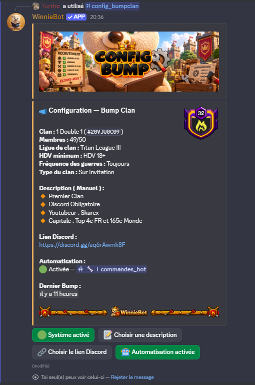 Configurer le Bump